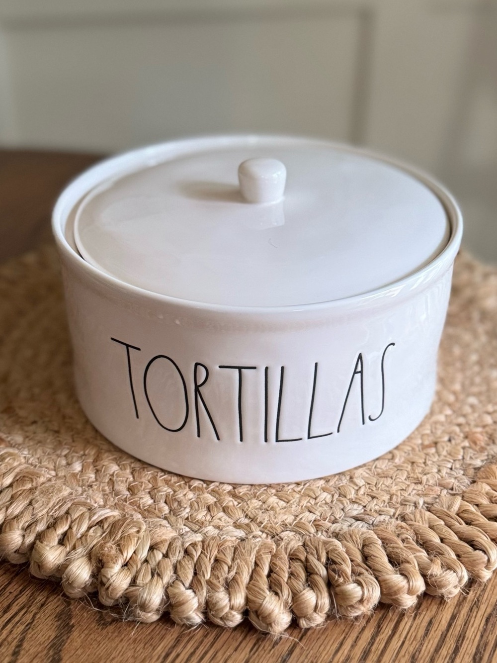 Rae Dunn Ceramic Tortilla Warmer with Lid